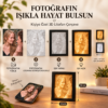Kişiye özel 3D litofan çerçeve ışık kapalı ve sarı LED ışık açık görünüm